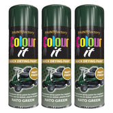 3X Paint Factory Nato Green Matt Spray Paint 250ml Spray Paint